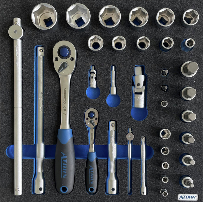 Vložka z tvrdé pěny – sada 45 ks nástrčných klíčů