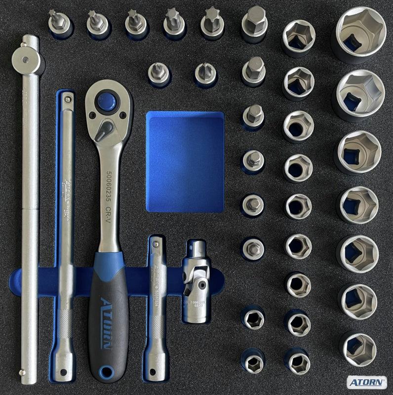 Vložka z tvrdé pěny – sada 35 ks nástrčných klíčů