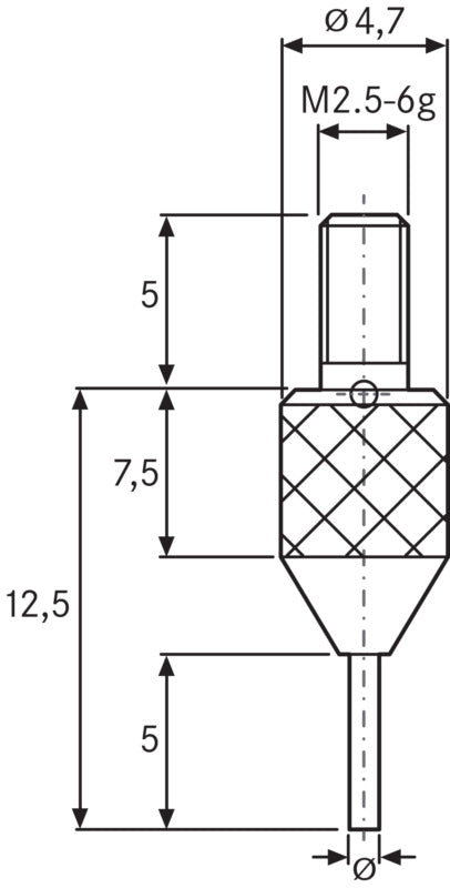 Miniaturní měřicí dotyky M2.5