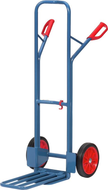 Ocelový vozík na pytle se sklápěcí lopatou, celopryžové pneumatiky