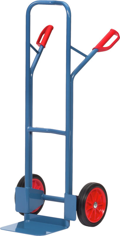 Ocelový vozík na pytle se zahnutou tyčí, celopryžové pneumatiky