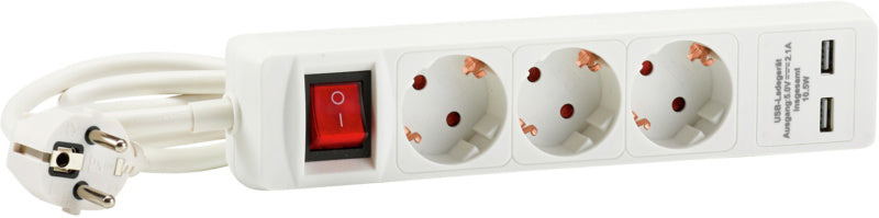 Zásuvková lišta, vývody s USB