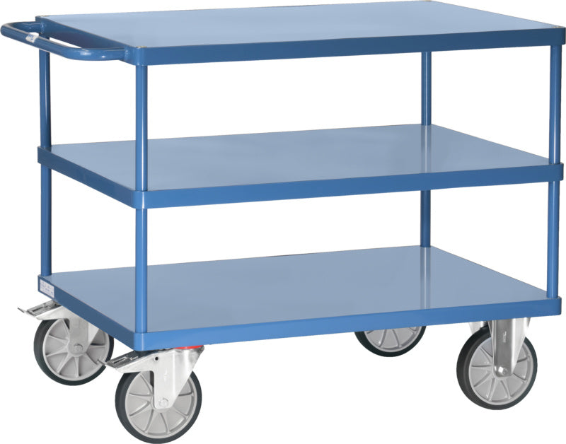 Stolový vozík se třemi plošinami z ocelového plechu