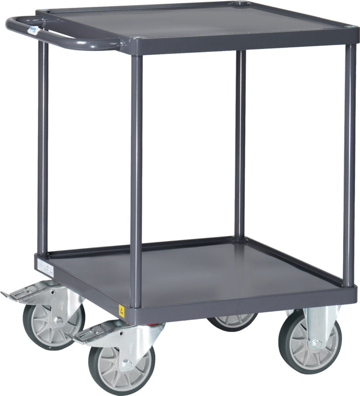 ESD stolový vozík se dvěma čtvercovými vanami z ocelového plechu