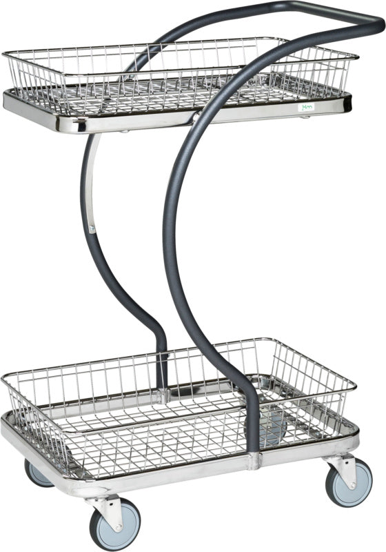 Designový servírovací vozík se dvěma mělkými koši, řada C