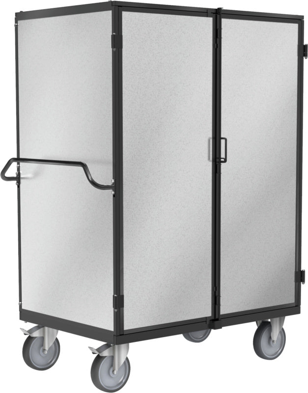 Skříňový vozík z ocelového plechu s dvoukřídlými dveřmi