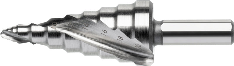 Stupňovitý vrták se stupňovitým hrotem HSS STEP