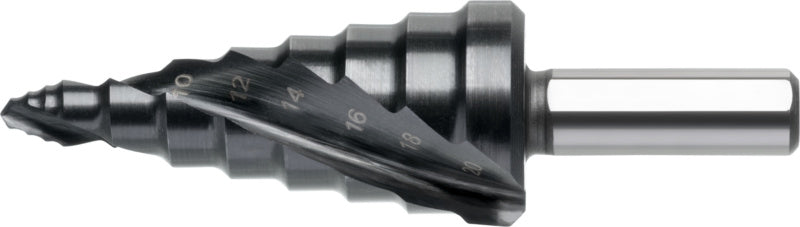 Stupňovitý vrták se stupňovitým hrotem HSS TiAlN STEP