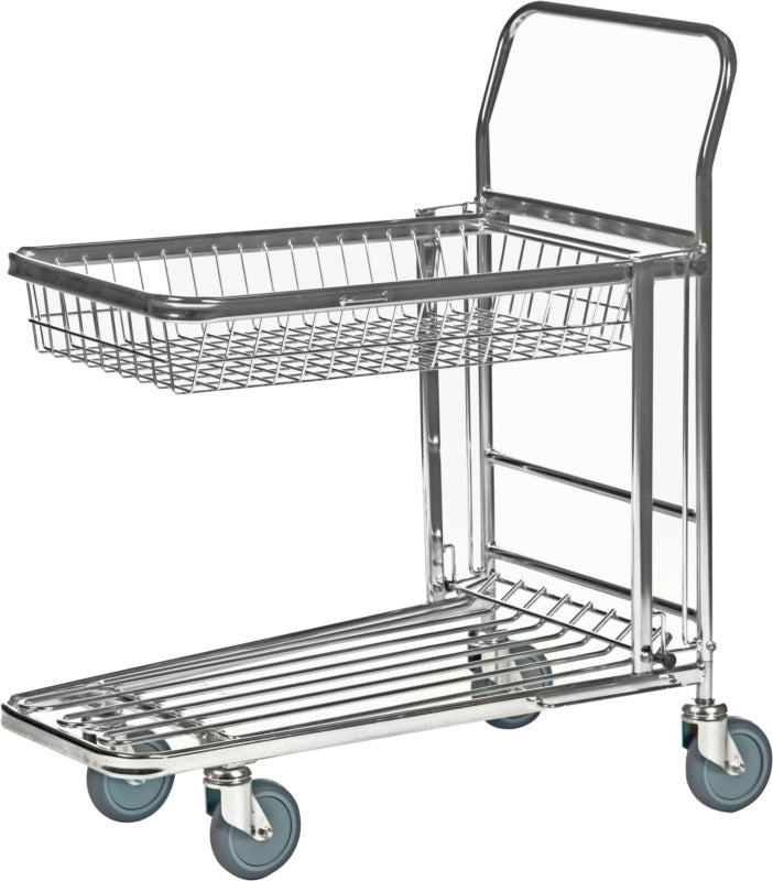 Plošinový vozík, stohovatelný se skládacím košem