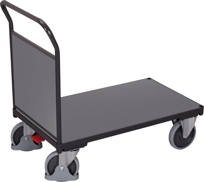 Plošinový vozík s čelní stěnou z funkčního dřeva