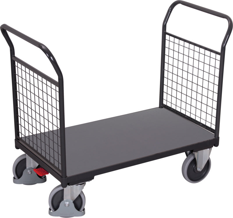Plošinový vozík se 2 drátěnými čelními stěnami