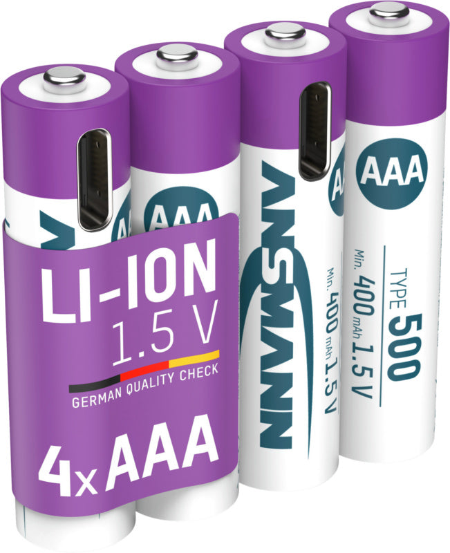 Lithiová dobíjecí baterie AAA s nabíjecí zásuvkou