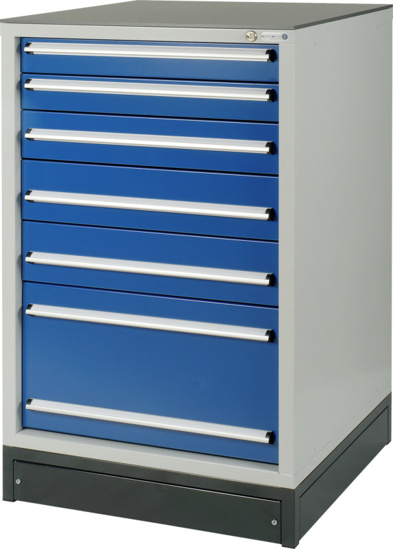 Systém zásuvkových skříní 700 S, s 6 zásuvkami, s podstavcem pro vysokozdvižný vozík