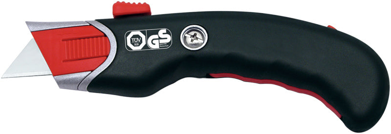 Bezpečnostní pracovní nůž, kovové pouzdro potažené pryží, trapézová čepel