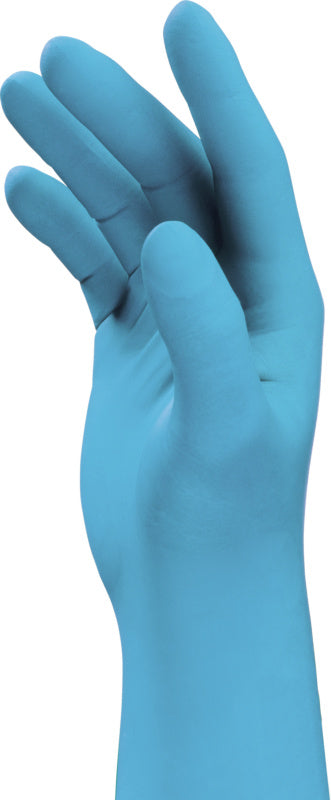 modré jednorázové rukavice z nitrilové pryže