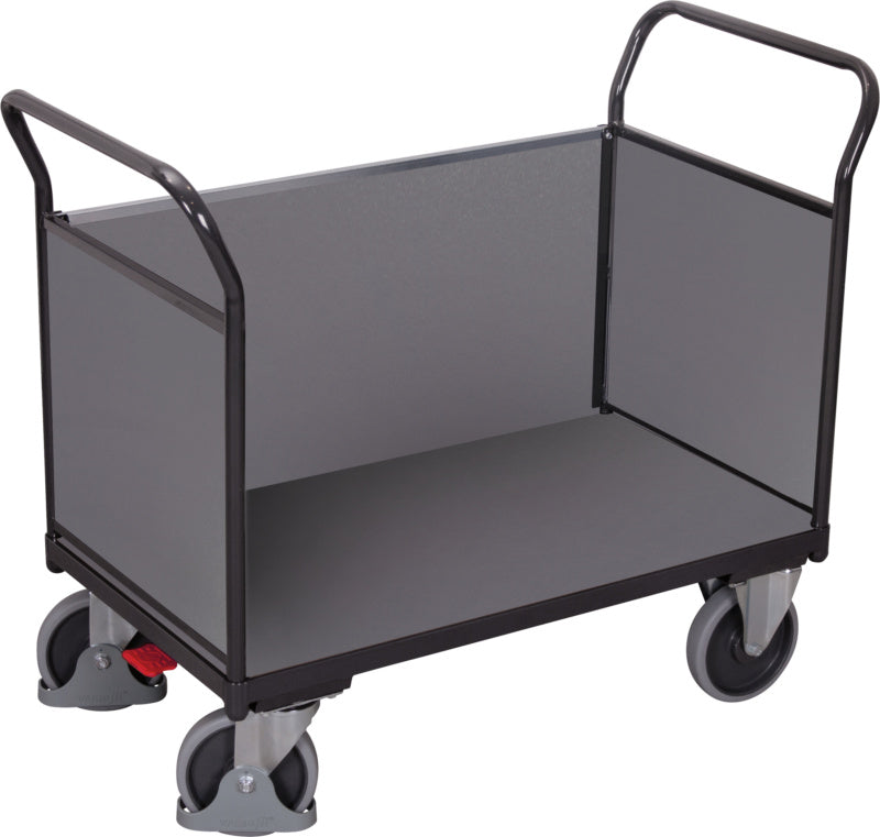 Plošinový vozík se 3 bočnicemi z kompozitního dřeva