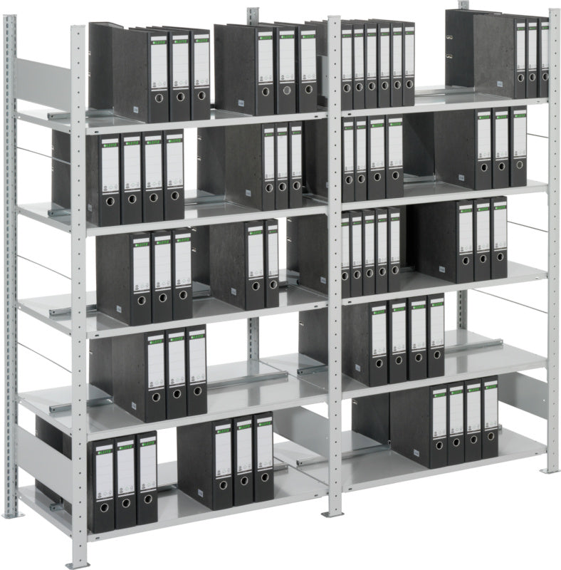 Oboustranný bezšroubový kancelářský regál META COMPACT