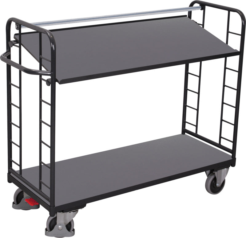 Policový vozík se dvěma dřevěnými policemi