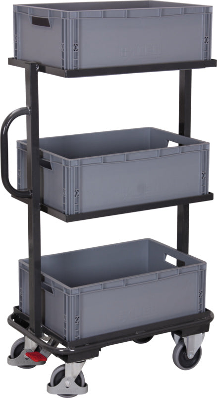 Servírovací vozík se třemi plastovými boxy