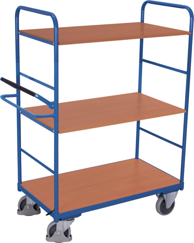 Policový vozík, vysoký, bezpečnostní brzdou