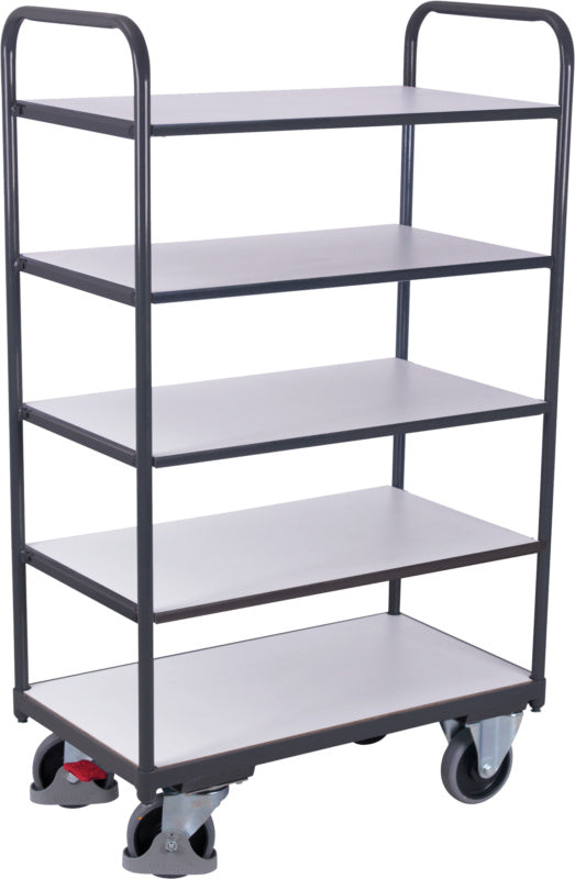 Vysoký policový vozík ESD s 5 ložnými plochami