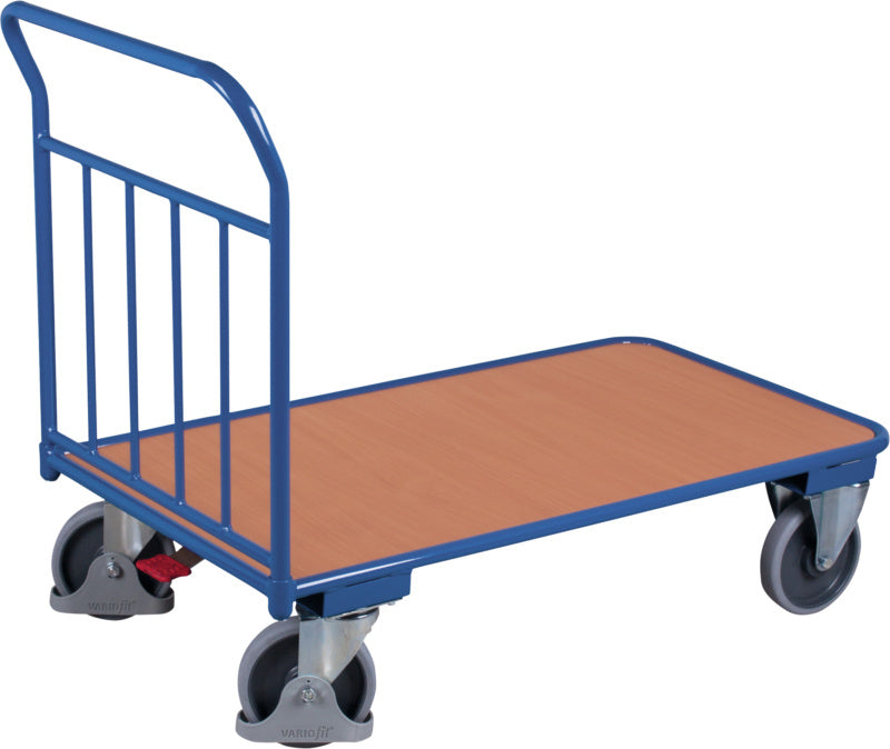 Vozík s tlačnou rukojetí se svislými trubkami