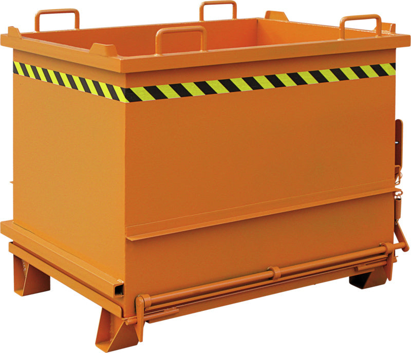 Kontejner na stavební materiál s dnem na pantech