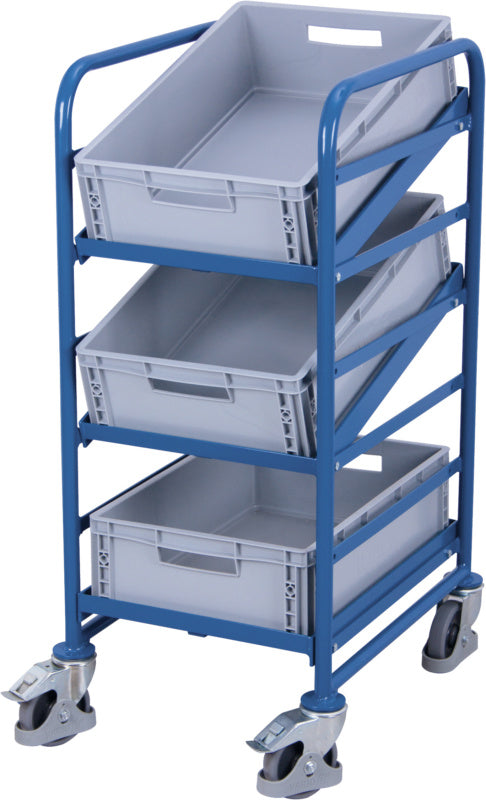 Vozík na Euro bedny se třemi plastovými přepravkami