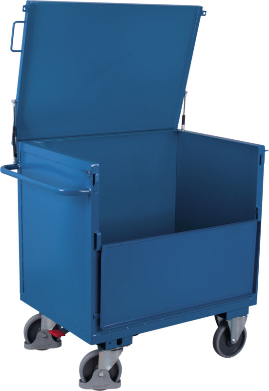 Pevně svařovaný ocelový skříňový vozík s víkem