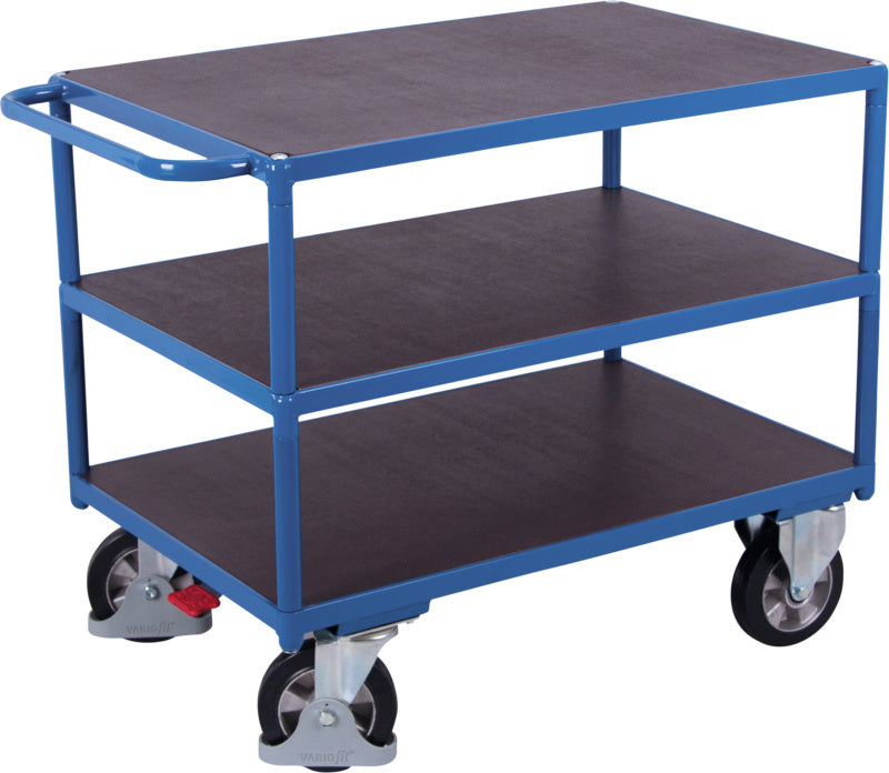 Stolový vozík pro velké zatížení se třemi lisovanými ložnými plochami