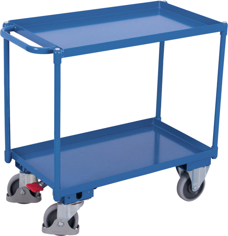 Stolový vozík se dvěma ložnými plochami z ocelového plechu