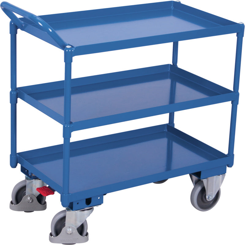 Stolový vozík se třemi ložnými plochami z ocelového plechu