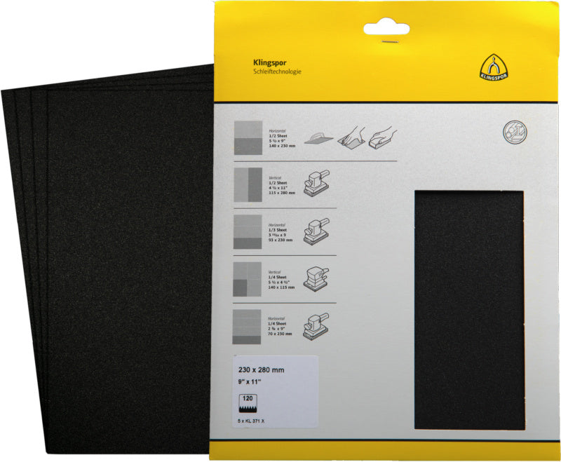 Brusná textilie KL 371, jednotlivé listy