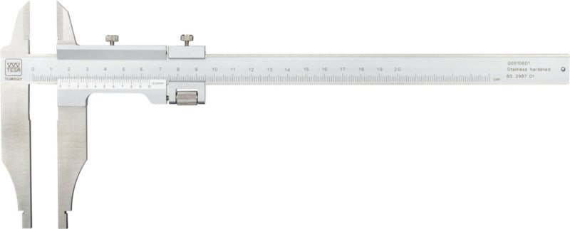 Dílenská posuvná měřítka, noniová stupnice, jemné nastavení, s měřicími hroty
