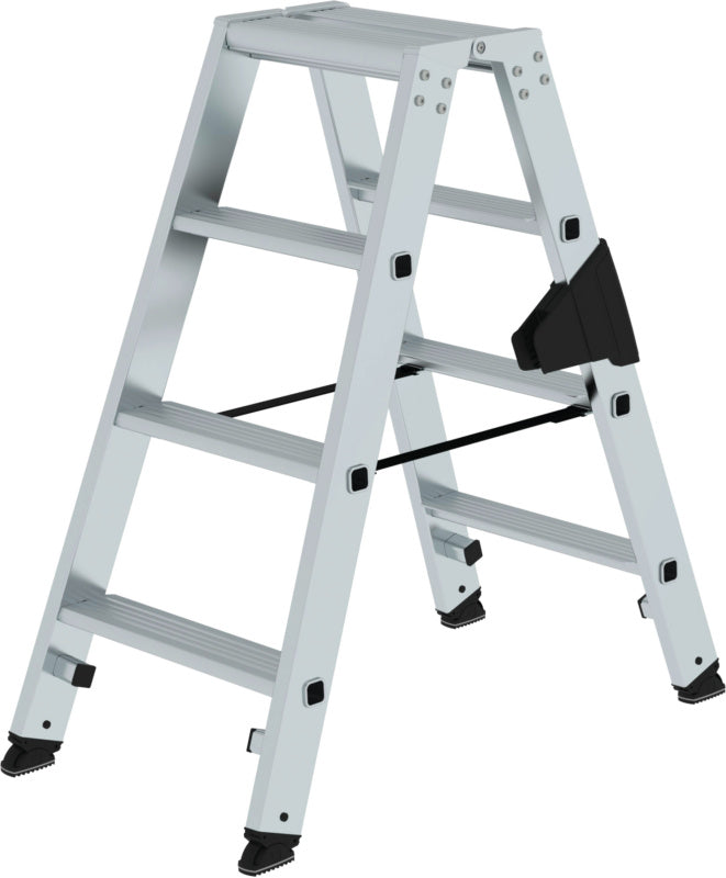 Volně stojící příčkový žebřík, oboustranný přístup, zásuvný, 2 × 4 příčky