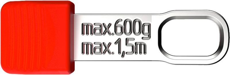 Klipy TetheredTool v červené barvě