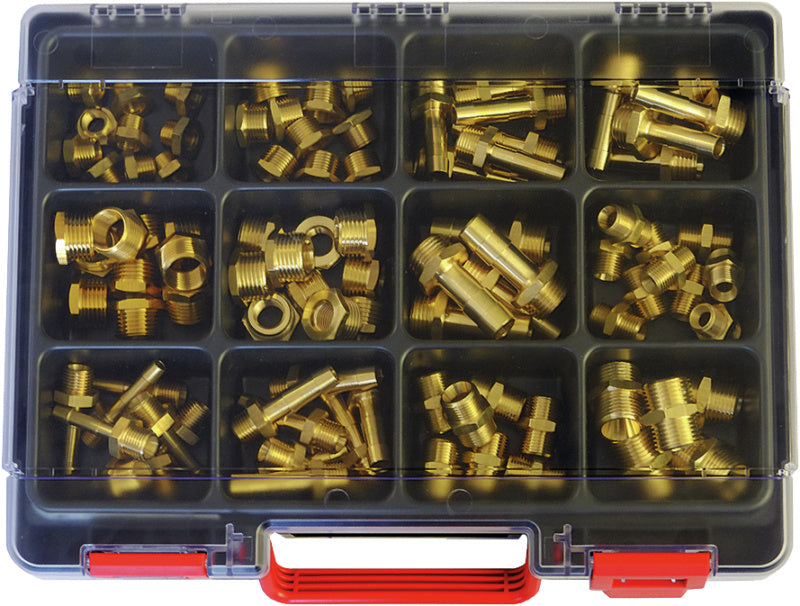 Sortimentní kufřík se soustruženými mosaznými díly, omezený rozsah