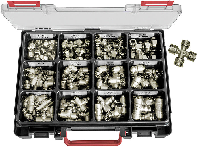 Sortimentní kufřík s „univerzálními krátkými“ nástrčnými rychlospojkami