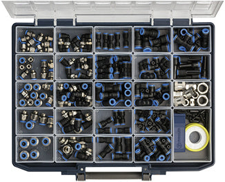 Sortimentní kufřík s nástrčnými rychlospojkami „Blue Series“