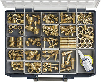 Sortimentní kufřík se soustruženými mosaznými díly