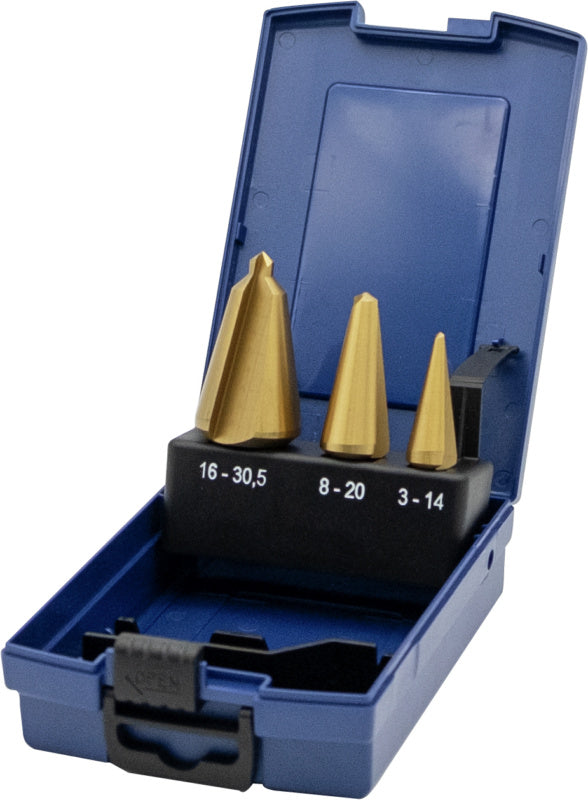 Sada kuželových vrtáků HSS TiN