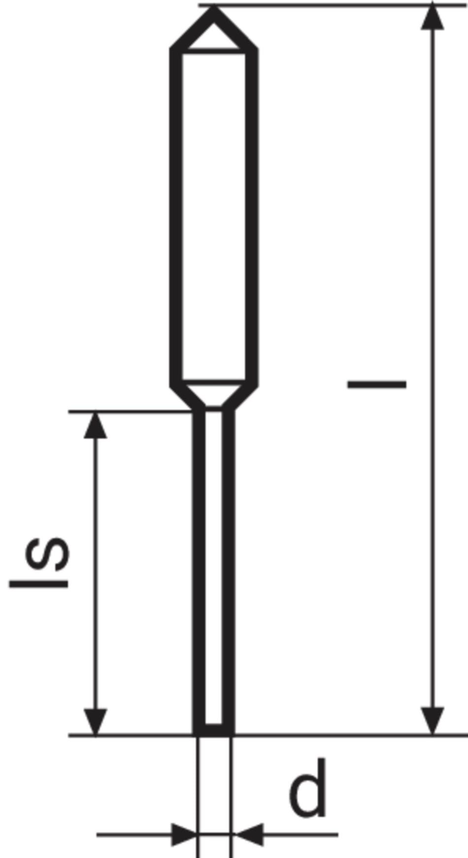 T 1,2/75 Taststift 1,2mm/75mm für Messtastersatz 817 ts3