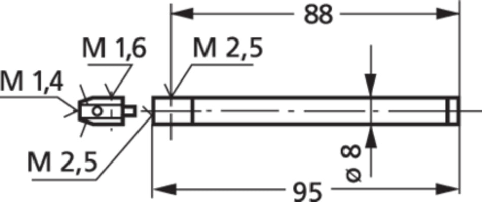 817 CI-am Adaptér se závitem M 2,5 pro našroub.měř.doteků