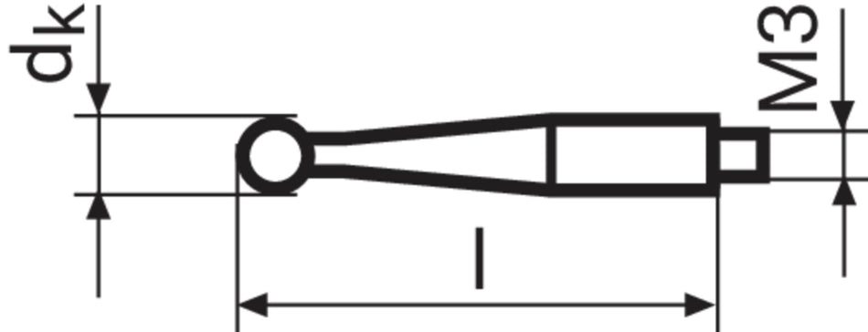 Kuličkový třmen z tvrdokovu Dakks Kalibrace = 1,0 mm, d = 24 mm