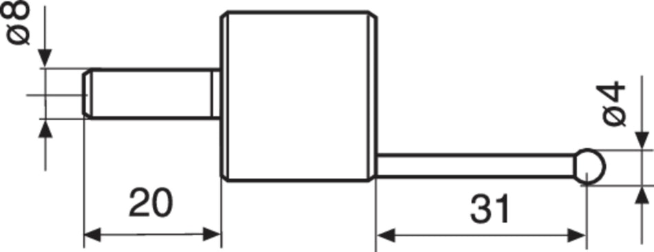 Kuličkový měřicí nástavec, Typ: K4/30