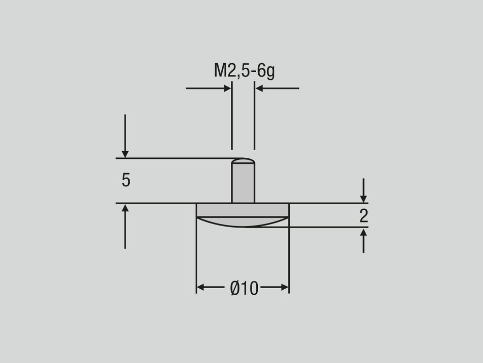 Dotek M2,5 Sférický kotouč Ø 10,0 mm