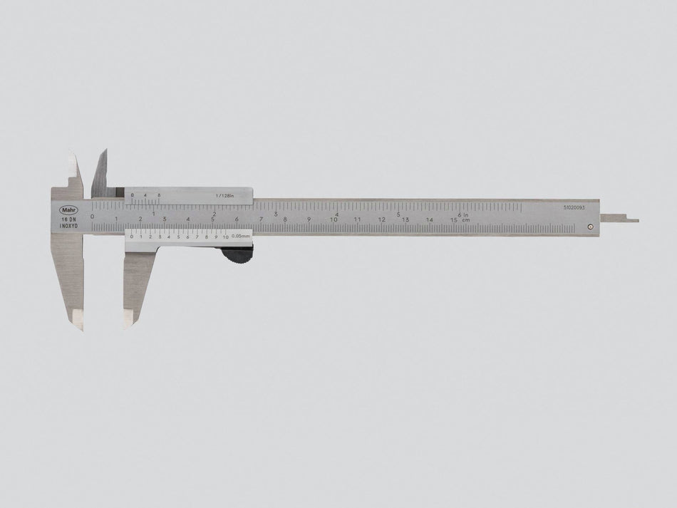 16 DN posuvné měřítko s čárkovou stup. 150 mm s pojistkou