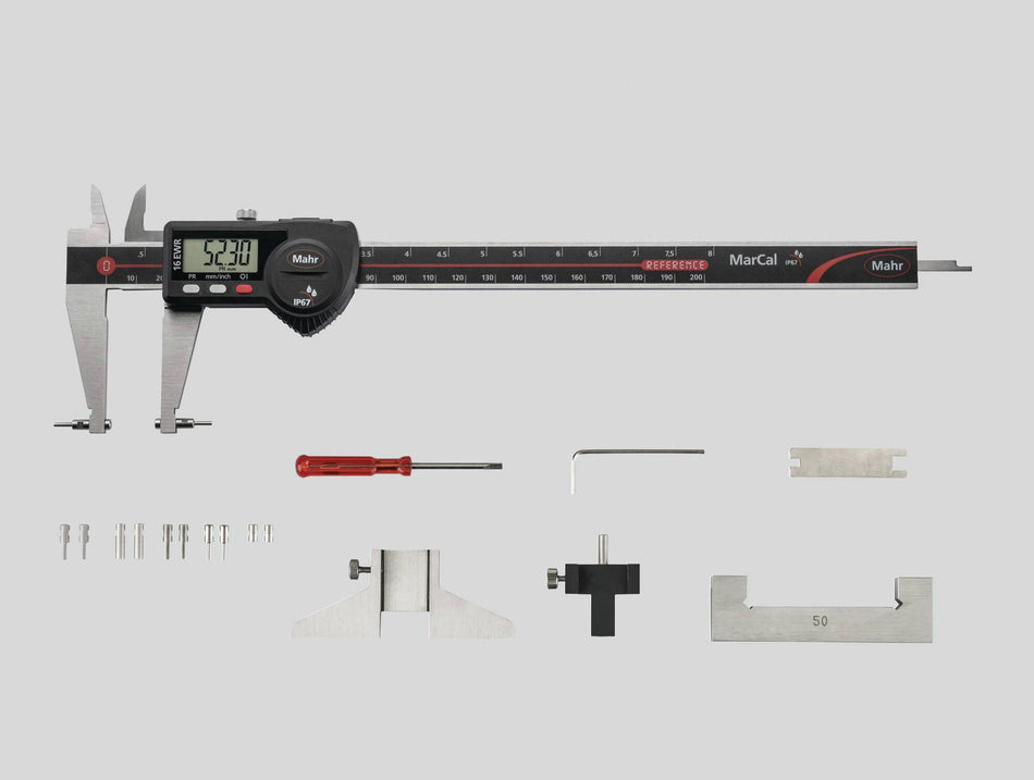 16 EWR-V digitální posuvné měřítko 200mm s dat,vč. stand. příslušenství