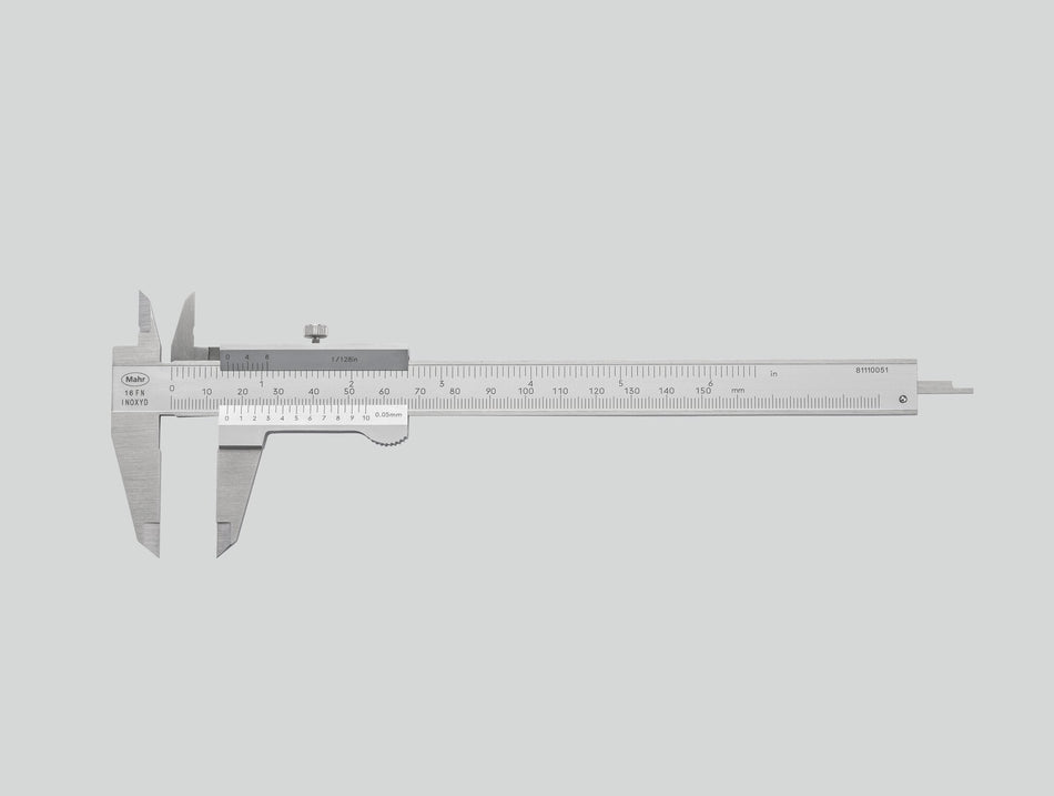 16 FN posuvné měřítko 150 mm Nonius 1/128"/0,05 mm