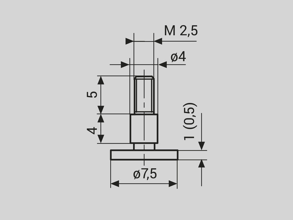30 ENt talířový měřicí dotek tl. 0,5 mm, kalený